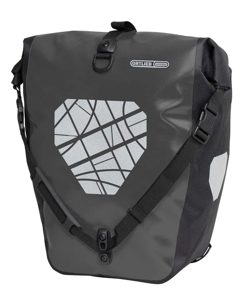 Ortlieb Back Roller High Viz Pannier Bag Pair in Black